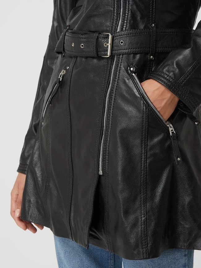 Cabrini Lederjacke Im Biker-Look - Schwarz 3 Cabrini Lederjacke Im Biker-Look - Schwarz – Bild 3