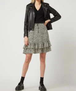 Oui Lederjacke Im Biker-Look - Schwarz