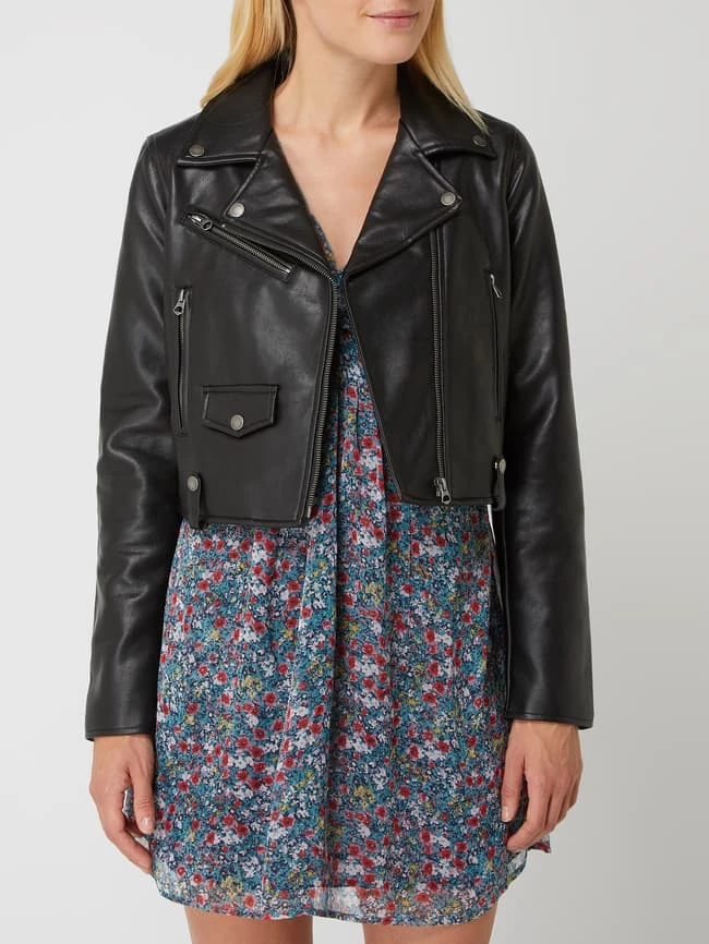 Pepe Jeans Bikerjacke In Leder-Optik Modell 'Gwen' - Schwarz 4 Pepe Jeans Bikerjacke In Leder-Optik Modell 'Gwen' - Schwarz – Bild 4