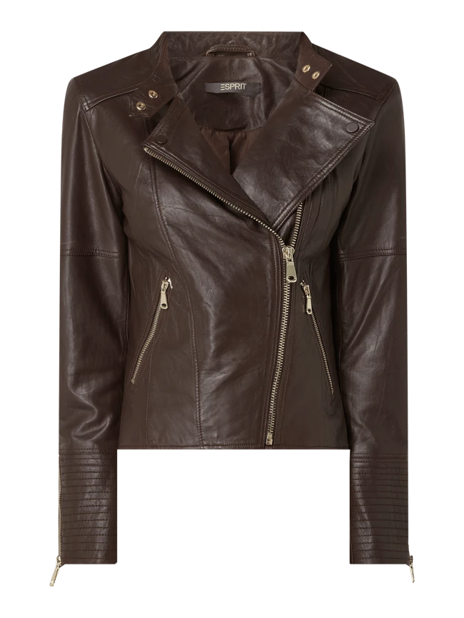 Esprit Collection Lederjacke Im Biker-Look - Bordeaux Rot 2 Esprit Collection Lederjacke Im Biker-Look - Bordeaux Rot – Bild 2
