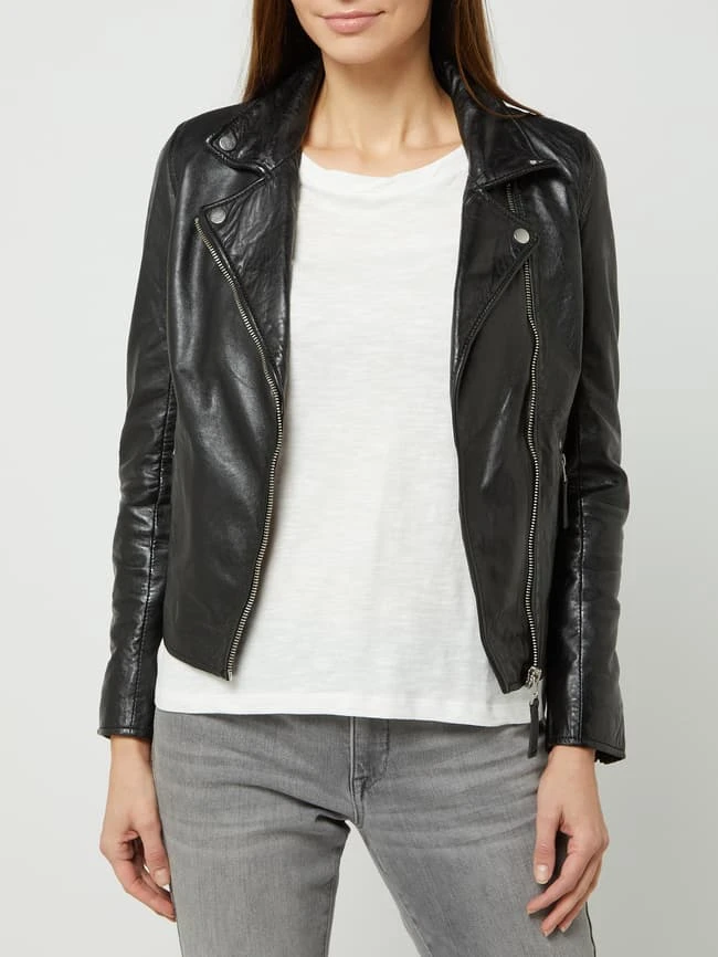 Gipsy Slim Fit Lederjacke Im Biker-Look Modell 'Piper' - Schwarz 4 Gipsy Slim Fit Lederjacke Im Biker-Look Modell 'Piper' - Schwarz – Bild 4