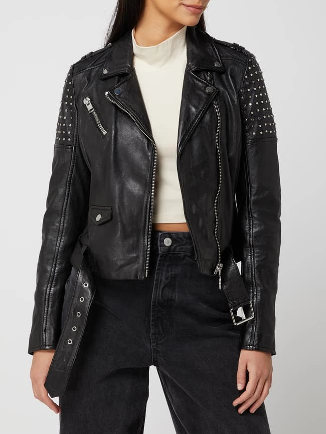 Gipsy Lederjacke Mit Nieten - Schwarz 4 Gipsy Lederjacke Mit Nieten - Schwarz – Bild 4