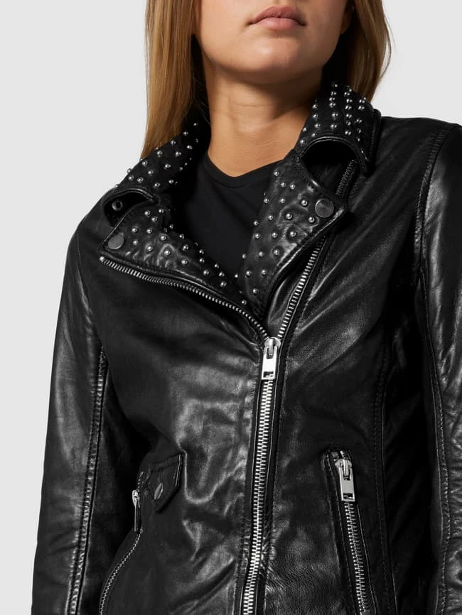 Gipsy Slim Fit Lederjacke Im Biker-Look Modell 'Scarla' - Schwarz 3 Gipsy Slim Fit Lederjacke Im Biker-Look Modell 'Scarla' - Schwarz – Bild 3