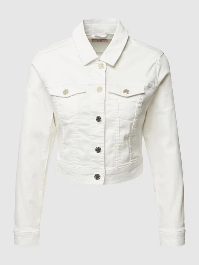 V.M. Cropped Jeansjacke Mit Label-Details - Offwhite 2 V.M. Cropped Jeansjacke Mit Label-Details - Offwhite – Bild 2