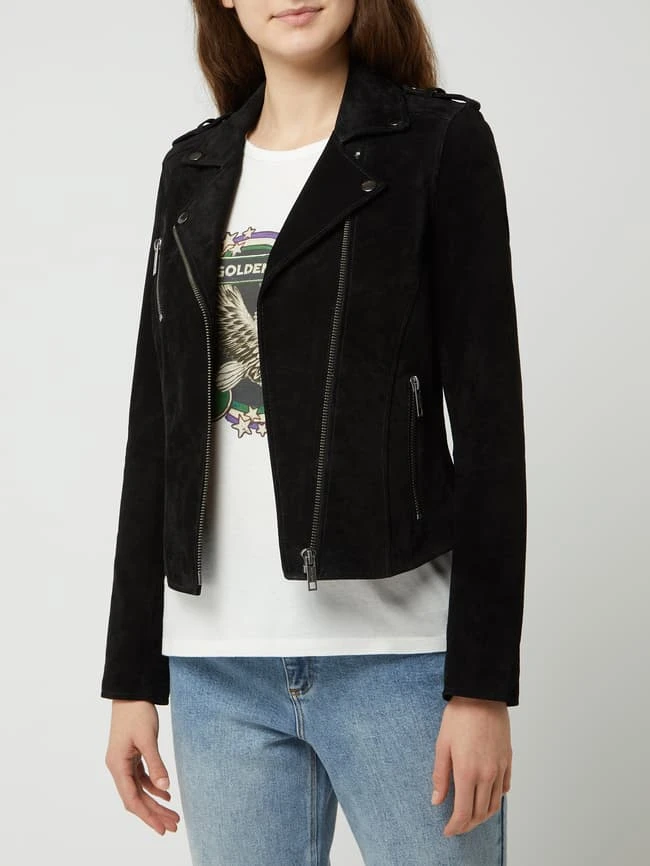 REVIEW Lederjacke Aus Veloursleder - Schwarz 4 REVIEW Lederjacke Aus Veloursleder - Schwarz – Bild 4