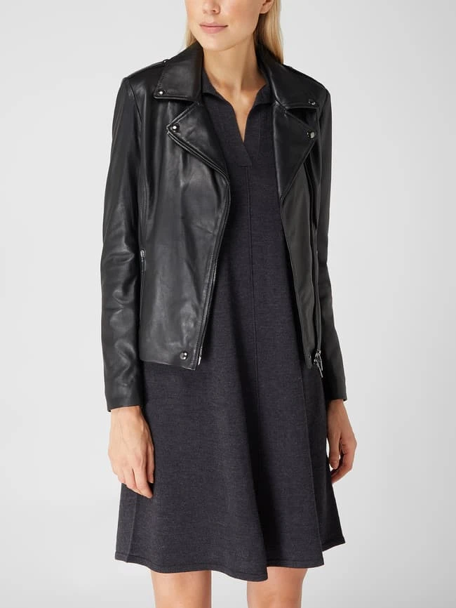 Repeat Lederjacke Im Biker-Look - Schwarz 4 Repeat Lederjacke Im Biker-Look - Schwarz – Bild 4