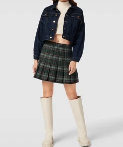 Q/S Designed By Cropped Jeansjacke Mit Brusttaschen Modell 'Raw' - Dunkelblau