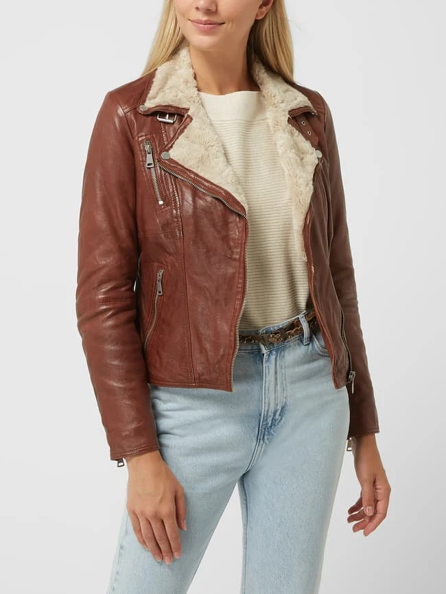 Freaky Nation Lederjacke Im Biker-Look Modell 'Winter Biker Princess' - Camel 4 Freaky Nation Lederjacke Im Biker-Look Modell 'Winter Biker Princess' - Camel – Bild 4