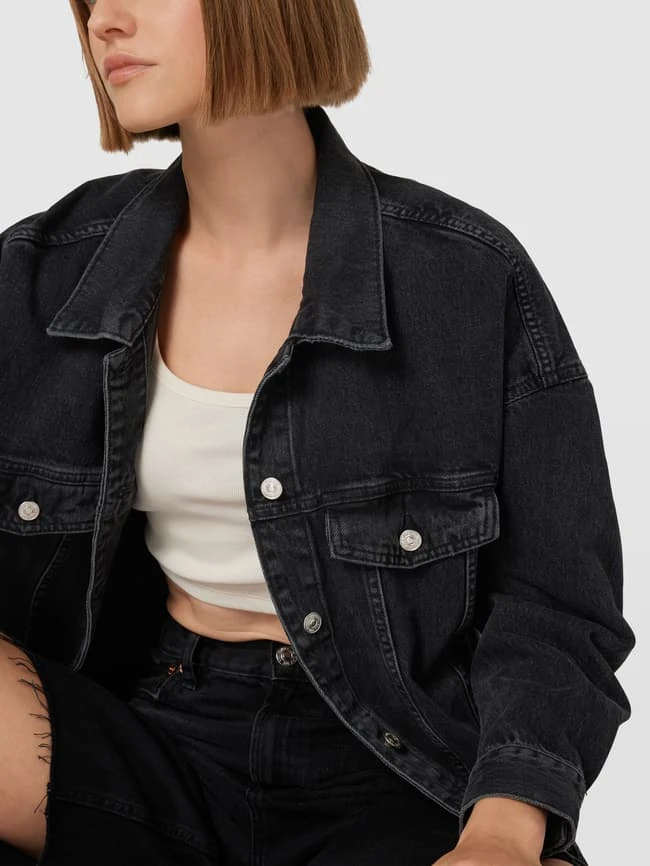 Mango Jeansjacke Mit Knopfleiste Modell 'JACKET DAFNE' - Anthrazit Meliert 3 Mango Jeansjacke Mit Knopfleiste Modell 'JACKET DAFNE' - Anthrazit Meliert – Bild 3