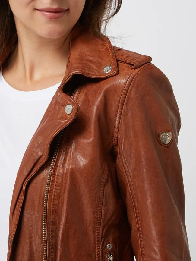 Gipsy Lederjacke Im Biker-Look Modell 'Famos' - Cognac 3 Gipsy Lederjacke Im Biker-Look Modell 'Famos' - Cognac – Bild 3