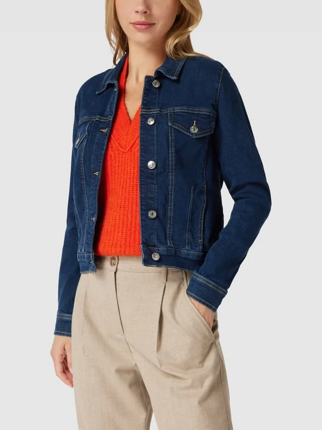 Mango Jeansjacke Mit Label-Details Modell 'VICKY' - Dunkelblau 4 Mango Jeansjacke Mit Label-Details Modell 'VICKY' - Dunkelblau – Bild 4