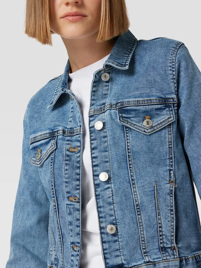 Mango Jeansjacke Mit Kontrastnähten Modell 'VICKY' - Blau 3 Mango Jeansjacke Mit Kontrastnähten Modell 'VICKY' - Blau – Bild 3