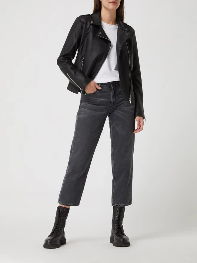 Vila Bikerjacke In Leder-Optik Modell 'Cara' - Schwarz 1 Vila Bikerjacke In Leder-Optik Modell 'Cara' - Schwarz