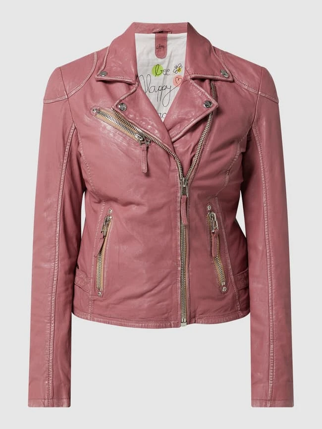 Gipsy Regular Fit Lederjacke Im Biker-Look - Rosa 2 Gipsy Regular Fit Lederjacke Im Biker-Look - Rosa – Bild 2