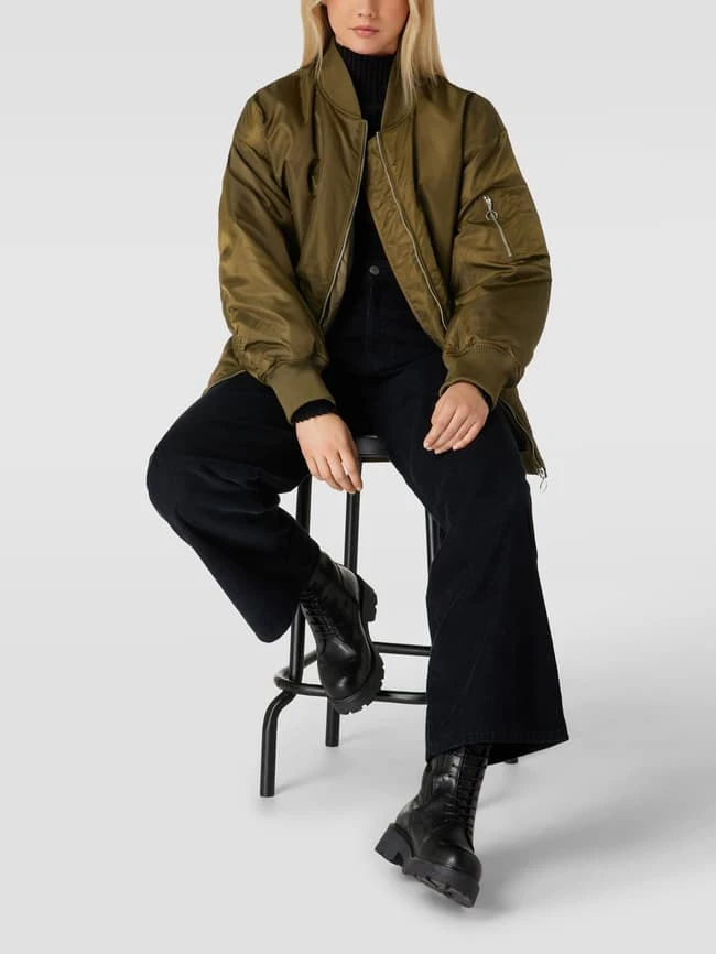 Marc O'Polo Denim Oversized Bomberjacke In Satin-Optik - Khaki 1 Marc O'Polo Denim Oversized Bomberjacke In Satin-Optik - Khaki