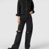 Calvin Klein Jeans Cropped Jeansjacke Mit Label-Patch - Schwarz