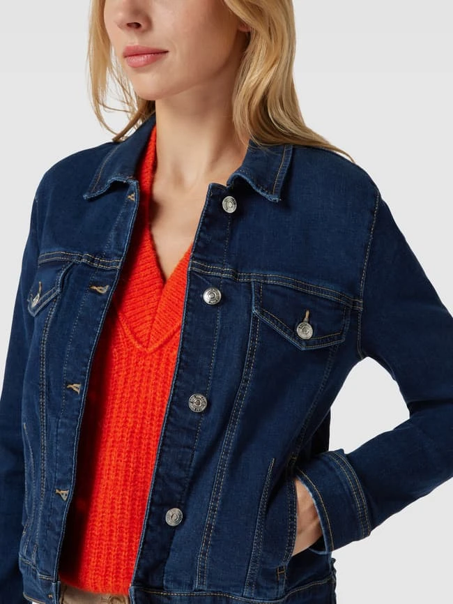 Mango Jeansjacke Mit Label-Details Modell 'VICKY' - Dunkelblau 3 Mango Jeansjacke Mit Label-Details Modell 'VICKY' - Dunkelblau – Bild 3