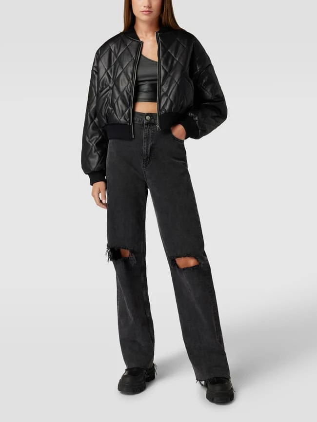 REVIEW Bomberjacke In Leder-Optik - Schwarz 1 REVIEW Bomberjacke In Leder-Optik - Schwarz