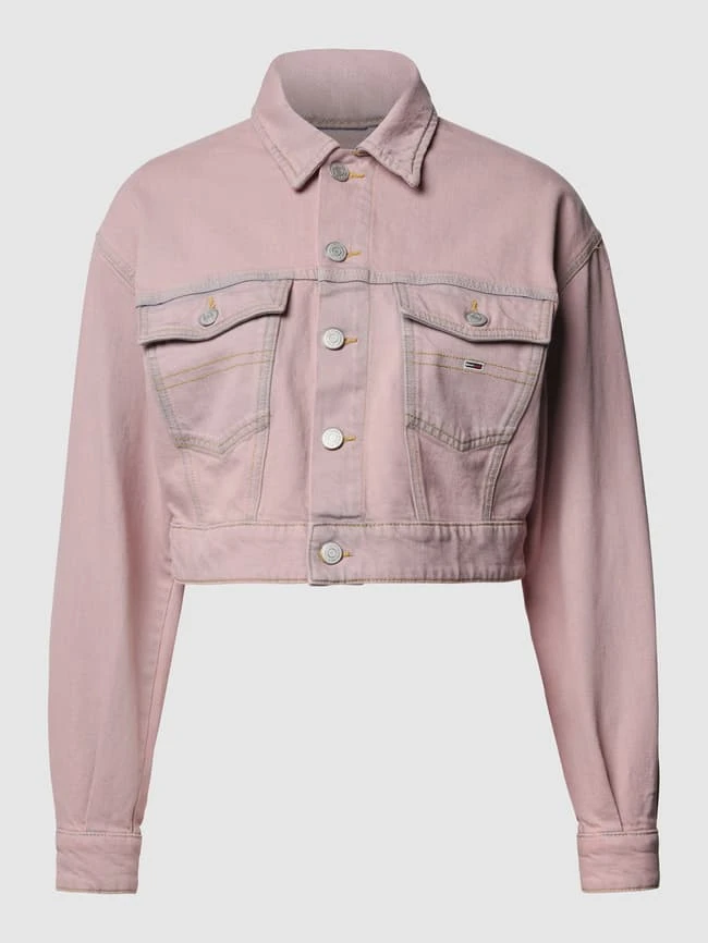 Tommy Jeans Cropped Jeansjacke Mit Knopfleiste - Pink 2 Tommy Jeans Cropped Jeansjacke Mit Knopfleiste - Pink – Bild 2
