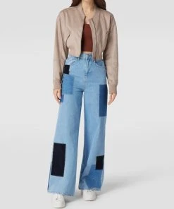 Guess Cropped Jacke In Velours-Optik - Taupe