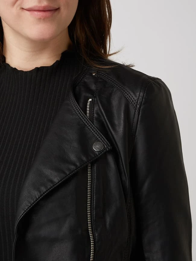 Vero Moda Biker-Jacke In Leder-Optik Modell 'Ria' - Schwarz 3 Vero Moda Biker-Jacke In Leder-Optik Modell 'Ria' - Schwarz – Bild 3