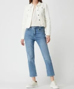 Taifun Jeansjacke Mit Lochstickereien - Offwhite