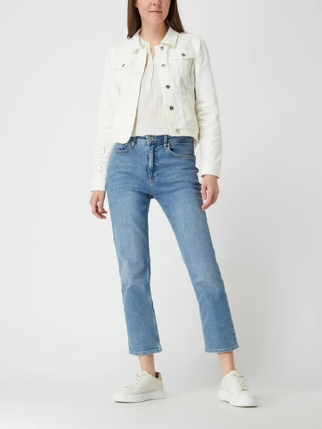 Taifun Jeansjacke Mit Lochstickereien - Offwhite 1 Taifun Jeansjacke Mit Lochstickereien - Offwhite