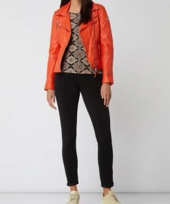 Freaky Nation Lederjacke Im Biker-Look Modell 'Biker Princess' - Orange