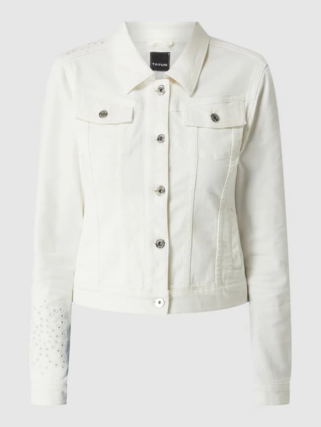 Taifun Jeansjacke Mit Lochstickereien - Offwhite 2 Taifun Jeansjacke Mit Lochstickereien - Offwhite – Bild 2