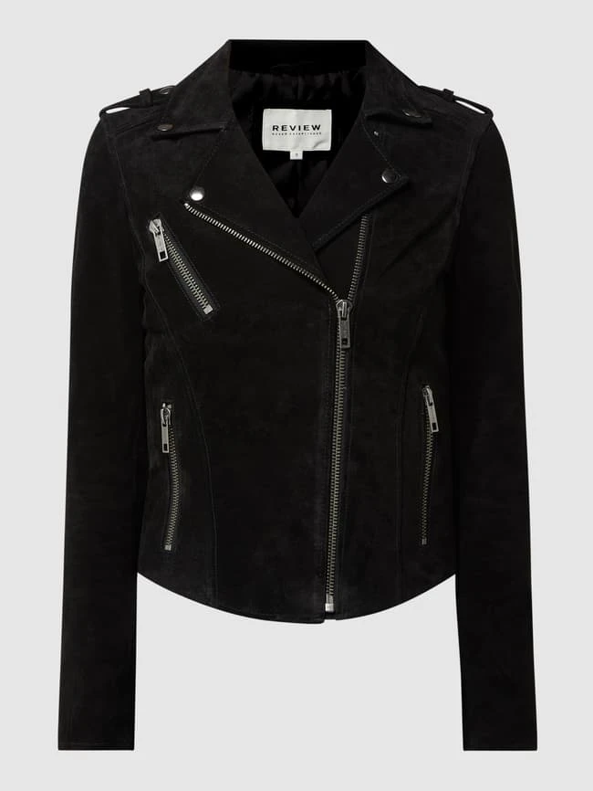 REVIEW Lederjacke Aus Veloursleder - Schwarz 2 REVIEW Lederjacke Aus Veloursleder - Schwarz – Bild 2