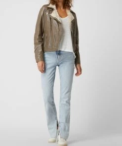 Freaky Nation Lederjacke Im Biker-Look Modell 'Winter Biker Princess' - Taupe