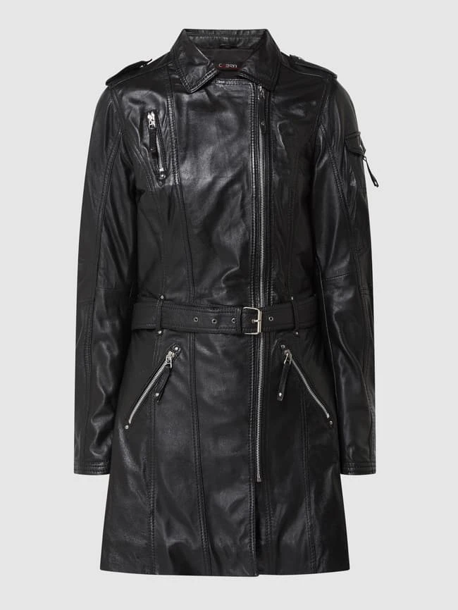 Cabrini Lederjacke Im Biker-Look - Schwarz 2 Cabrini Lederjacke Im Biker-Look - Schwarz – Bild 2
