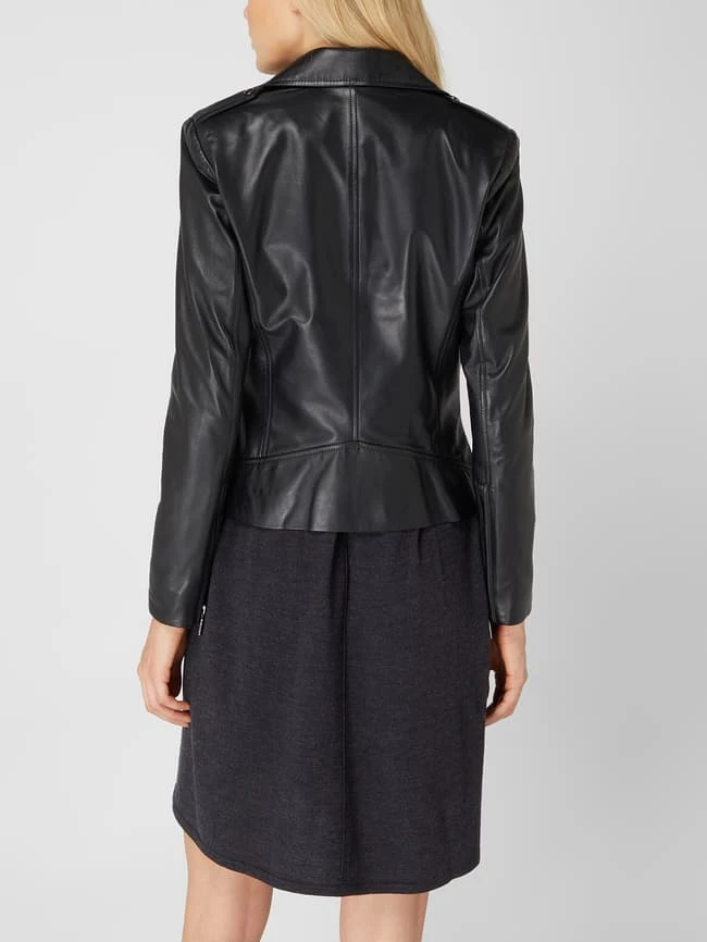 Repeat Lederjacke Im Biker-Look - Schwarz 5 Repeat Lederjacke Im Biker-Look - Schwarz – Bild 5