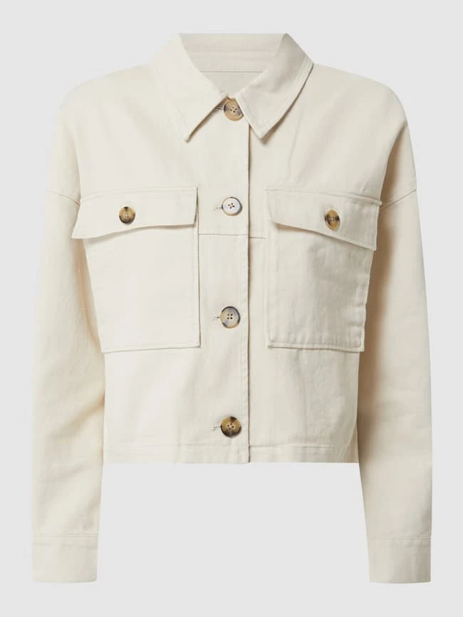 Opus Cropped Jeansjacke Mit überschnittenen Schultern Modell 'Hardil' - Beige 2 Opus Cropped Jeansjacke Mit überschnittenen Schultern Modell 'Hardil' - Beige – Bild 2