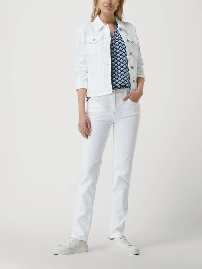 Christian Berg Woman Jeansjacke Mit Pattentaschen - Weiß 1 Christian Berg Woman Jeansjacke Mit Pattentaschen - Weiß