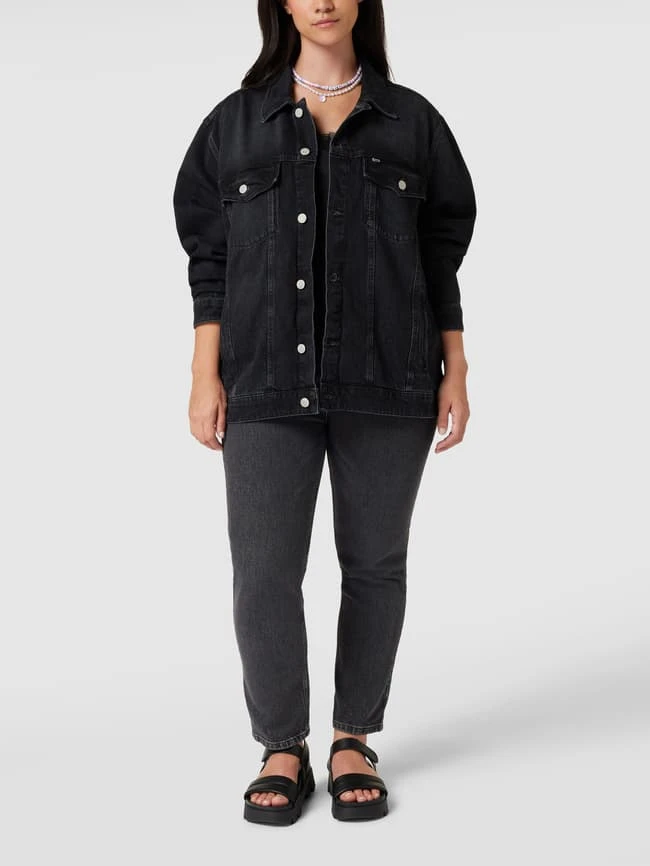 Tommy Jeans Curve PLUS SIZE Jeansjacke Mit Label-Patch Modell 'Trucker' - Schwarz 1 Tommy Jeans Curve PLUS SIZE Jeansjacke Mit Label-Patch Modell 'Trucker' - Schwarz
