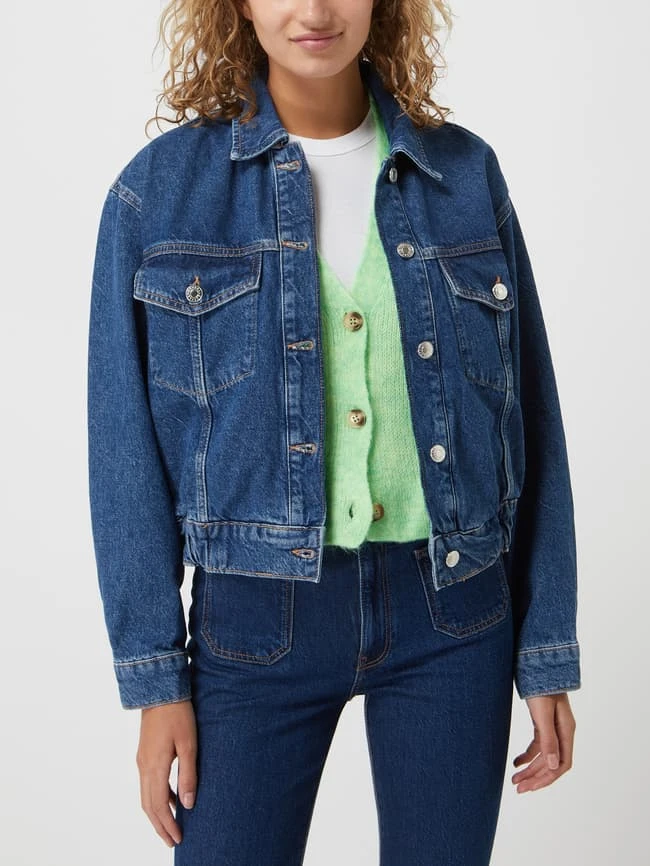 Mango Jeansjacke Aus Baumwolle Modell 'Mabel' - Blau Meliert 4 Mango Jeansjacke Aus Baumwolle Modell 'Mabel' - Blau Meliert – Bild 4