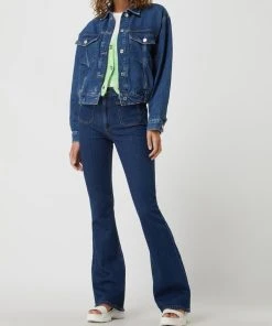 Mango Jeansjacke Aus Baumwolle Modell 'Mabel' - Blau Meliert