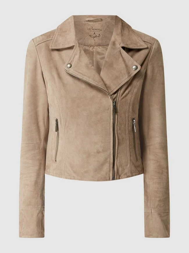 Princess Goes Hollywood Lederjacke Im Biker-Look - Taupe 2 Princess Goes Hollywood Lederjacke Im Biker-Look - Taupe – Bild 2