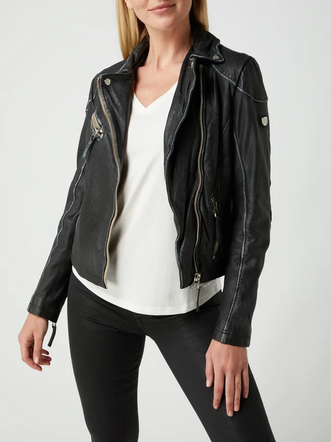 Gipsy Lederjacke Im Biker-Look Modell 'Lulv' - Schwarz 4 Gipsy Lederjacke Im Biker-Look Modell 'Lulv' - Schwarz – Bild 4