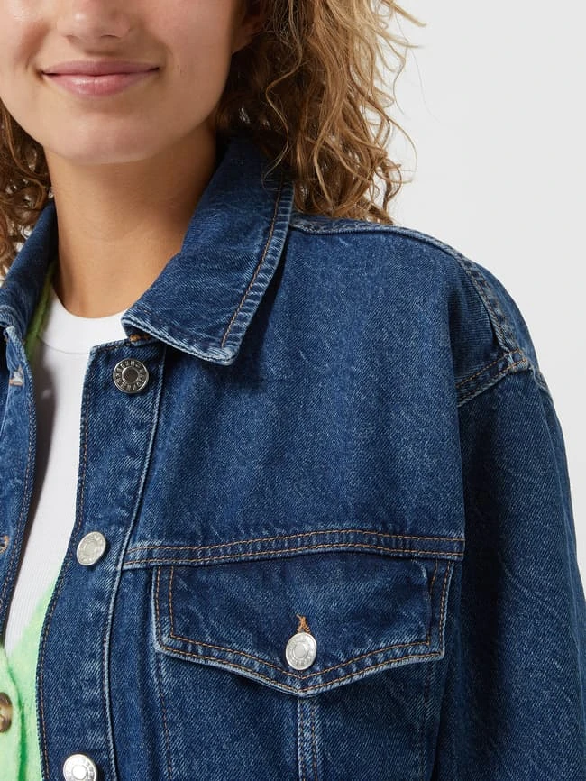 Mango Jeansjacke Aus Baumwolle Modell 'Mabel' - Blau Meliert 3 Mango Jeansjacke Aus Baumwolle Modell 'Mabel' - Blau Meliert – Bild 3