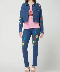 Love Moschino Cropped Jeansjacke Mit Floralem Muster - Jeans