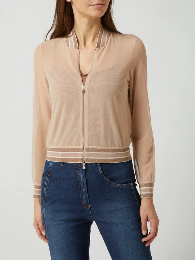 Deni Cler Cropped Blouson In Transparenter Optik - Apricot 4 Deni Cler Cropped Blouson In Transparenter Optik - Apricot – Bild 4