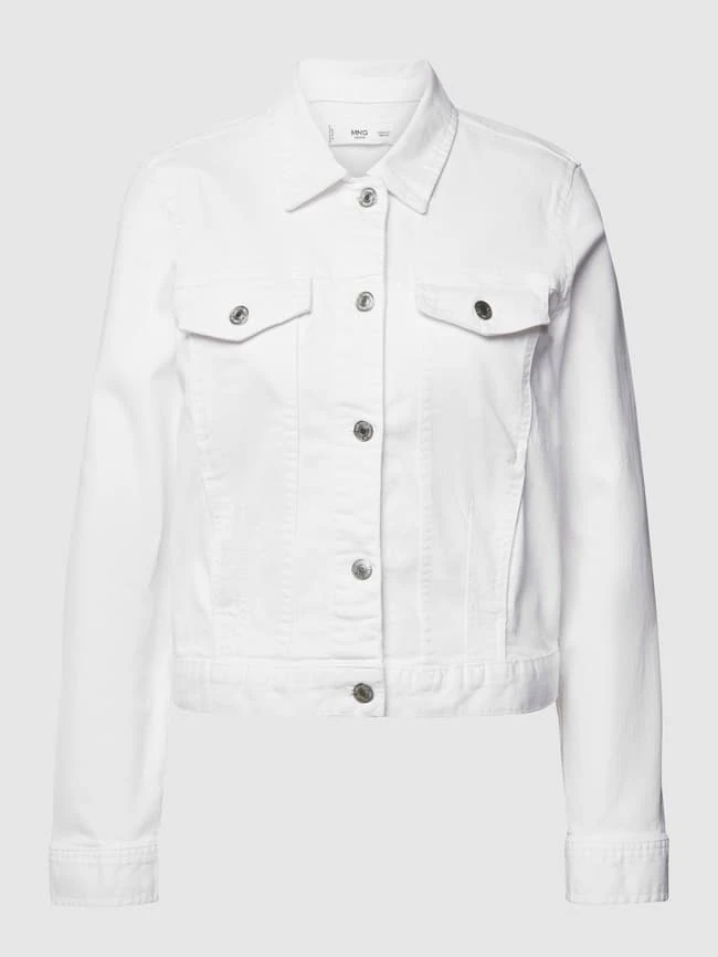Mango Jeansjacke Mit Pattentaschen - Weiß 2 Mango Jeansjacke Mit Pattentaschen - Weiß – Bild 2
