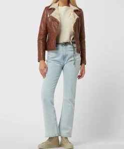 Freaky Nation Lederjacke Im Biker-Look Modell 'Winter Biker Princess' - Camel