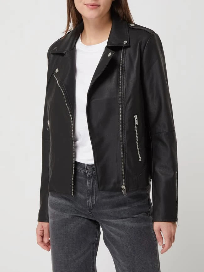 Vila Bikerjacke In Leder-Optik Modell 'Cara' - Schwarz 4 Vila Bikerjacke In Leder-Optik Modell 'Cara' - Schwarz – Bild 4