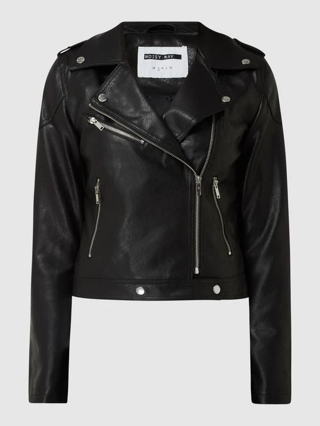 Noisy May Bikerjacke In Leder-Optik Modell 'Rollo' - Schwarz 2 Noisy May Bikerjacke In Leder-Optik Modell 'Rollo' - Schwarz – Bild 2