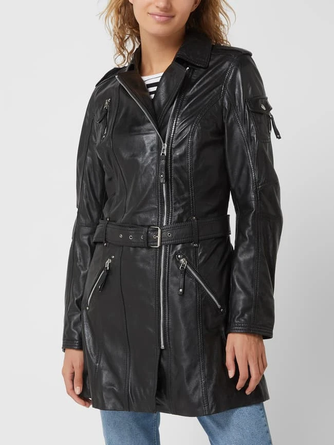 Cabrini Lederjacke Im Biker-Look - Schwarz 4 Cabrini Lederjacke Im Biker-Look - Schwarz – Bild 4