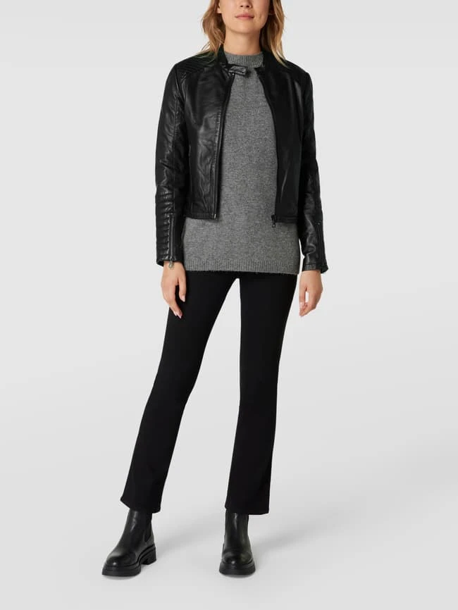 Set Lederjacke Im Biker-Look - Schwarz 1 Set Lederjacke Im Biker-Look - Schwarz