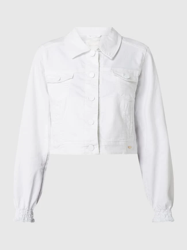 BETTY & CO WHITE Cropped Jeansjacke Mit Logo-Applikation - Offwhite 2 BETTY & CO WHITE Cropped Jeansjacke Mit Logo-Applikation - Offwhite – Bild 2